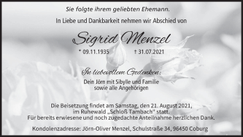 Anzeige von Sigrid Menzel von MGO
