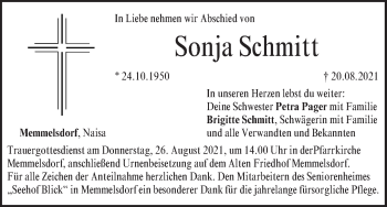 Anzeige von Sonja Schmitt von MGO