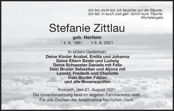 Anzeige von Stefanie Zittlau von MGO