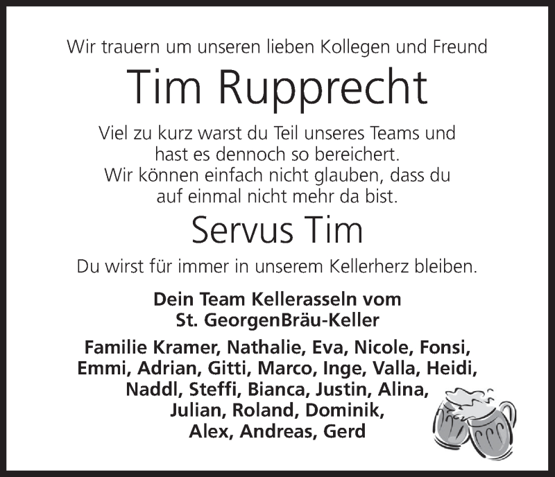  Traueranzeige für Tim Rupprecht vom 14.08.2021 aus MGO