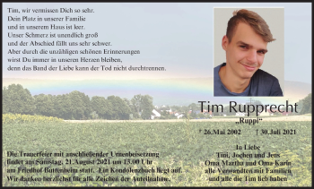 Anzeige von Tim Rupprecht von MGO