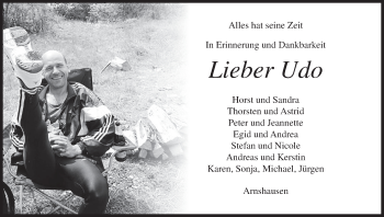 Anzeige von Udo Seufert von MGO