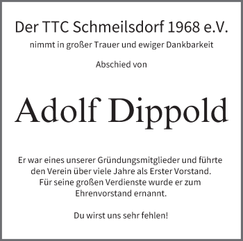 Anzeige von Adolf Dippold von MGO