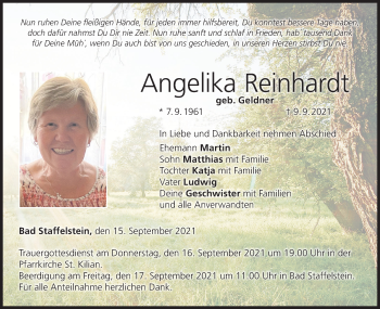 Anzeige von Angelika Reinhard von MGO