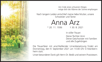 Anzeige von Anna Arz von MGO