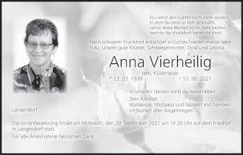 Anzeige von Anna Vierheilig von MGO