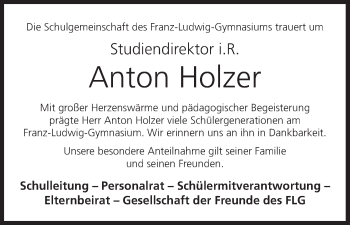 Anzeige von Anton Holzer von MGO