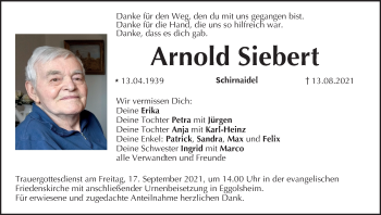 Anzeige von Arnold Siebert von MGO