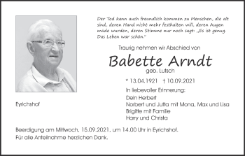 Anzeige von Babette Arndt von MGO