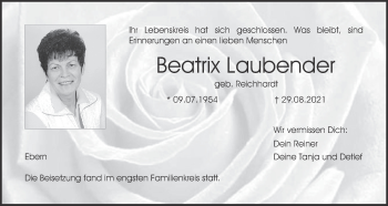 Anzeige von Beatrix Laubender von MGO