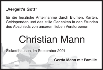 Anzeige von Christian Mann von MGO