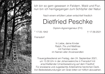 Anzeige von Dietfried Peschke von MGO