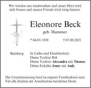 Anzeige von Eleonore Beck von MGO