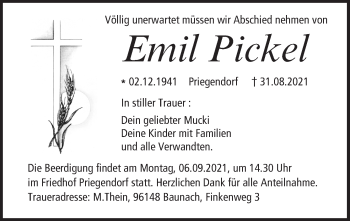 Anzeige von Emil Pickel von MGO