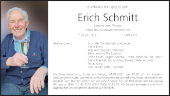 Anzeige von Erich Schmitt von MGO