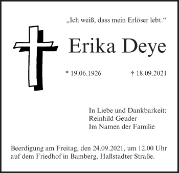 Anzeige von Erika Deye von MGO