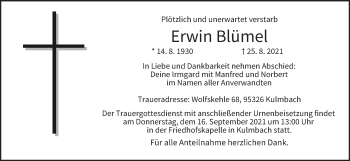Anzeige von Erwin Blümel von MGO