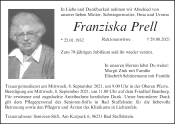 Anzeige von Franziska Prell von MGO