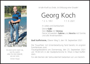 Anzeige von Georg Koch von MGO
