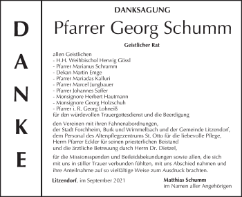 Anzeige von Georg Schumm von MGO