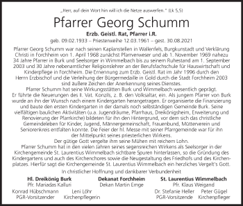 Anzeige von Georg Schumm von MGO