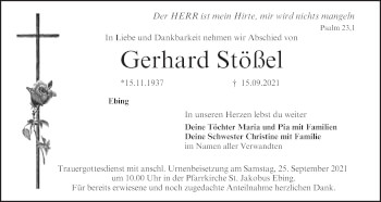 Anzeige von Gerhard Stößel von MGO