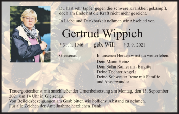 Anzeige von Gertrud Wippich von MGO