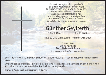 Anzeige von Günther Seyfferth von MGO