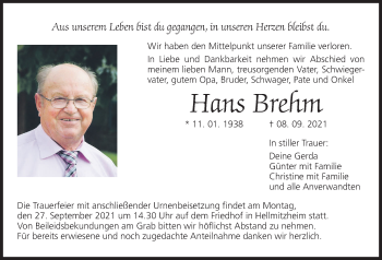 Anzeige von Hans Brehm von MGO