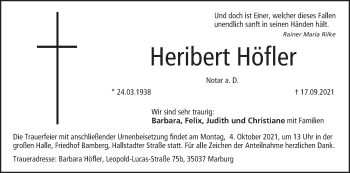 Anzeige von Heribert Höfler von MGO