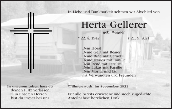 Anzeige von Herta Gellerer von MGO