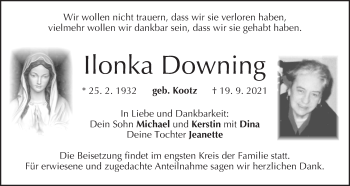 Anzeige von Ilonka Downing von MGO