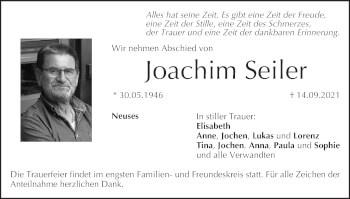 Anzeige von Joachim Seiler von MGO