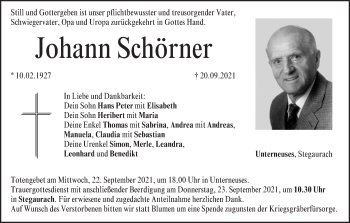 Anzeige von Johann Schörner von MGO