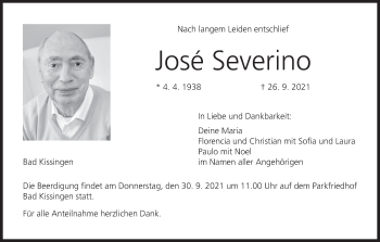 Anzeige von Jose Severino von MGO
