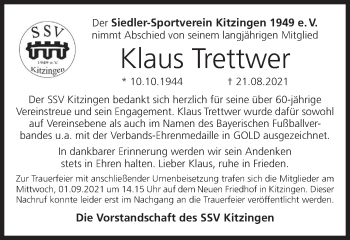 Anzeige von Klaus Trettwer von MGO