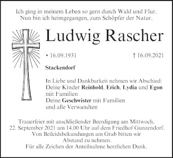 Anzeige von Ludwig Rascher von MGO