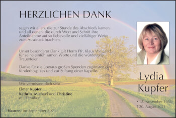 Anzeige von Lydia Kupfer von MGO
