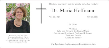 Anzeige von Maria Hoffmann von MGO