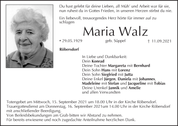 Anzeige von Maria Walz von MGO