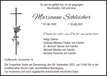 Anzeige von Marianne Schleicher von MGO