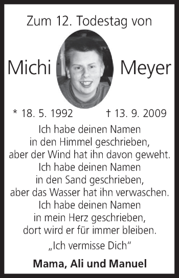 Anzeige von Michi Meyer von MGO
