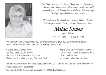 Anzeige von Milda Simon von MGO
