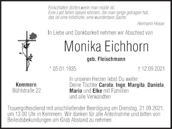 Anzeige von Monika Eichhorn von MGO