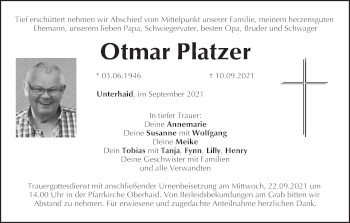 Anzeige von Otmar Platzer von MGO