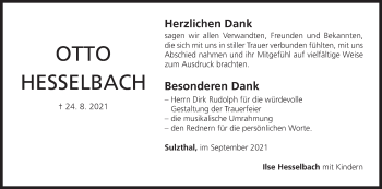 Anzeige von Otto Hesselbach von MGO