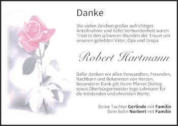 Anzeige von Robert Hartmann von MGO