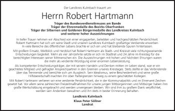 Anzeige von Robert Hartmann von MGO