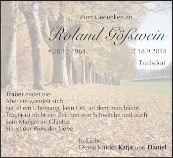 Anzeige von Roland Gößwein von MGO