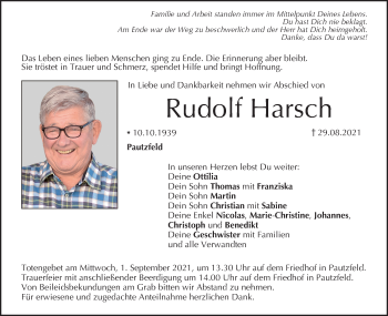 Anzeige von Rudolf Harsch von MGO
